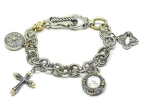 BEAUTIFUL AUSTRIAN CRYSTAL CHARM BRACELET