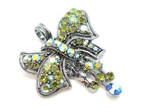 GORGEOUS GREEN SPARKLING AUSTRIAN CRYSTAL BROOCH/PENDANT