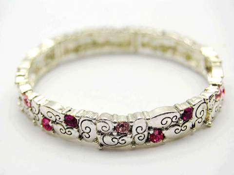 LOVELY PINK AUSTRIAN CRYSTAL STRETCH BRACELET