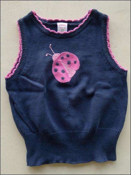 Gymboree Girl 5yrs pink ladybird navy sweater vest - EXCELLENT used condition !
