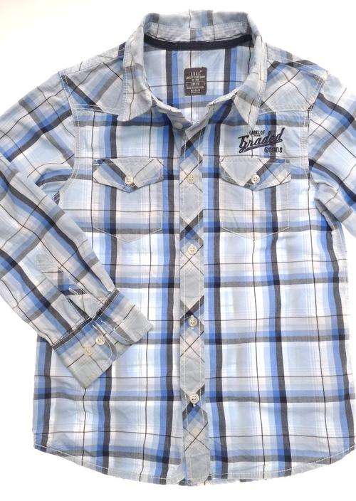 H&M boys casual checked button down shirt age 6-7 EXCELLENT used condition