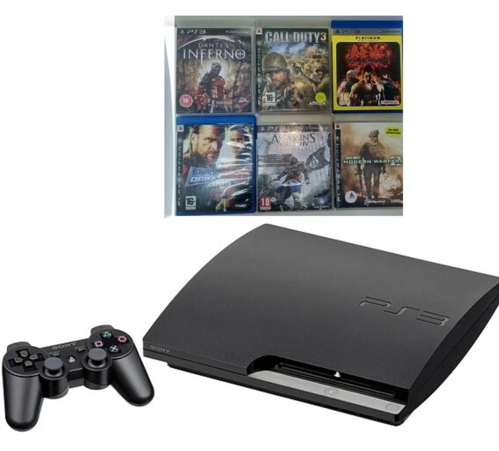 Ps3 Slim Console Cech-3004B+ 6 Games