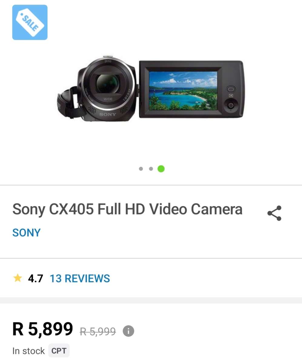 Sony HDR-CX405 HD Handycam - 30x Optical Zoom - Digital Handycam