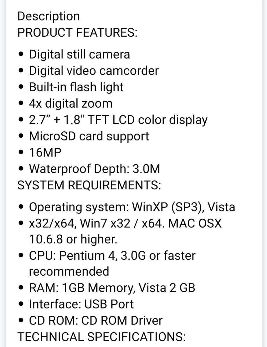 Polaroid DC-045 (Pink) - 16MP - 4x Zoom - Dual Screen Underwater Digital Camera