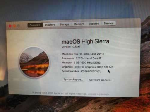 APPLE MACBOOK PRO i7 8gb Ram A1286 (was R5499)