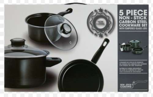 5 PIECE NON STICK COATING CARBON STEEL COOKWARE SET