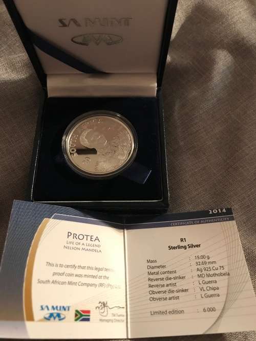 Life of a legend - Mandela R 1 Silver Proof Coin 2014