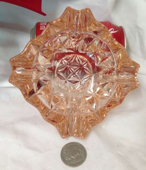 ASHTRAY* CHUNKY- SOLID * GLASS !!WOW