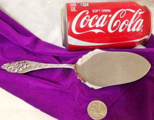 Retro  EPNS Cake  Lifter - "ELEWEZETTA CROHME PLATE-Made in HOLLAND-EMBOSSED FLOWERS ON HANDEL