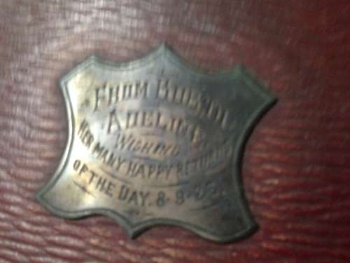 Antique Box+5*4HallmarkedSILVER Manicure Set*BOBtoADELINE WISHING HER M HAPPY RETURNSofDay-8.9.1923