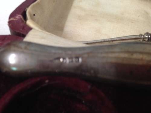 Antique Box+5*4HallmarkedSILVER Manicure Set*BOBtoADELINE WISHING HER M HAPPY RETURNSofDay-8.9.1923