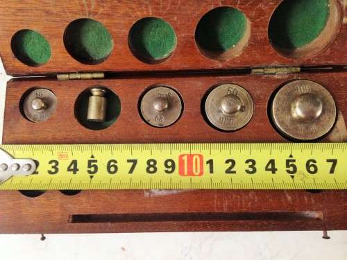 Antique 4 BRASS CAPSTAN SHAPE SCALE WEIGHTS BOXED+7assorted*5 flat+*2!GREAT COUNTRY HOME DECOR!