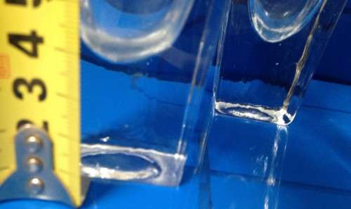 VASE - same size +style 4 CLEAR GLASS VASES-WITH TAPERING TOP SQUARE DESIGN bid per each vase