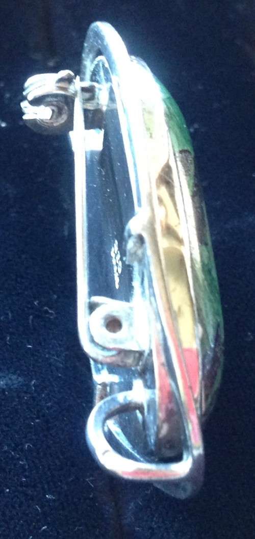 SILVER[ISRAEL 830]POLISHED ELAT STONE*brooch*GREAT COUNTRY HOME DECOR*L@@K ATmy*BUY NOW*NO WAITING