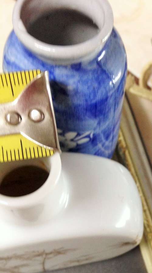 POTs - 3 Oriental decor on each  bridge+script White  leaves LOOK At My Buy Now items NO WAITING