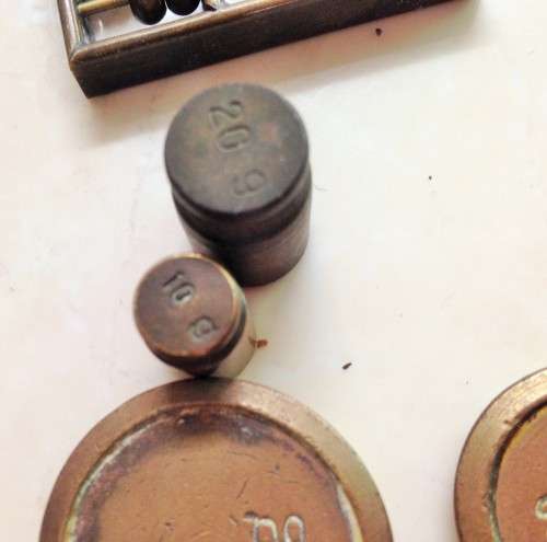 Antique 4 BRASS CAPSTAN SHAPE SCALE WEIGHTS BOXED+7assorted*5 flat+*2!GREAT COUNTRY HOME DECOR!