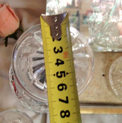 Lead Crystal CUT GLASS JAM JAR HAS LID **READ*RIM CHIPS !! GREAT COUNTRY HOME DECOR!!