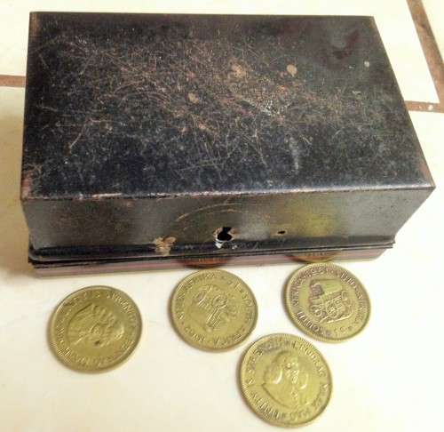 1 Cent S.A.COINS*1Money box CHAD VALLEY England 10015*GREAT HOME DECOR!L@@Kat MY*BUY NOW*NO WAITING!