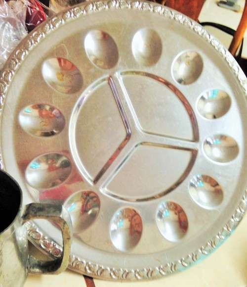 chrome PLATED egg or snail oyster platter *L@@KatMyBuyNow*NO WAIT