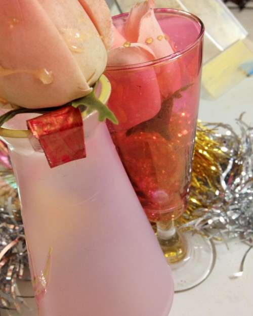 *EXCEPTIONAL*2 PINK GLASS VASE*1 HandPainted*GREAT COUNTRY HOME DECORL@@KatMY BUY NOWitemsNO WAITING