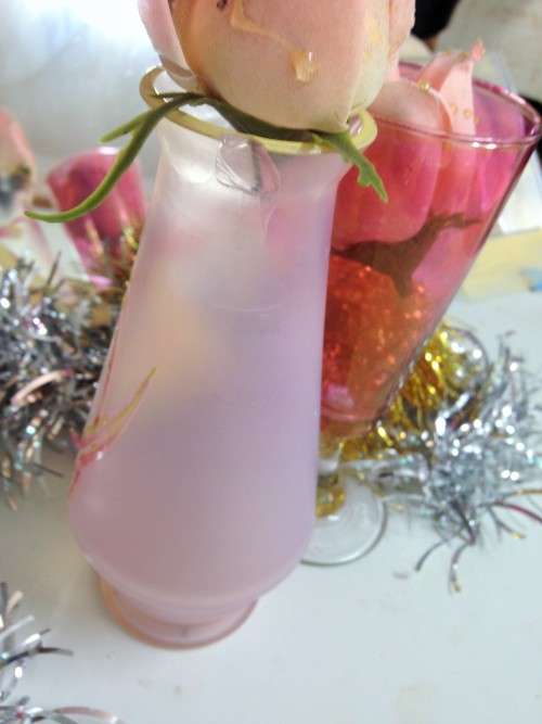 *EXCEPTIONAL*2 PINK GLASS VASE*1 HandPainted*GREAT COUNTRY HOME DECORL@@KatMY BUY NOWitemsNO WAITING