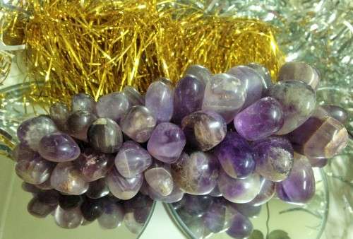 GondolaVaseAMETHYST GRAPES*SEMI PRECIOUS STONES *GREAT COUNTRYHomeDecor*L@@KatMyBUY NOW.*NO WAITING