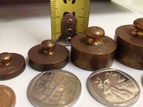 Antique 4 BRASS CAPSTAN SHAPE SCALE WEIGHTS BOXED+7assorted*5 flat+*2!GREAT COUNTRY HOME DECOR!