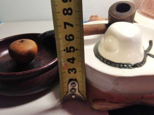 Wood Pipe+1952Rhodesian teakAshtray*+CeramicLady GREAT COUNTRyHOMeDECOR*L@@katMY*BUYNOW*NO WAITING*
