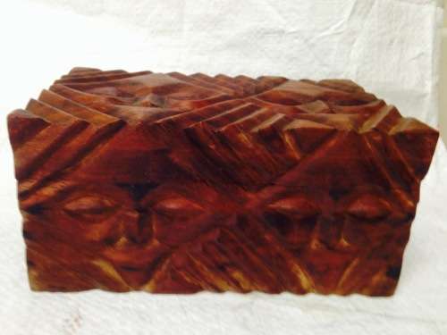 BOX - hand CARVED Wood Jewellery Cufflinks Look at my Buy Now listings No Waiting