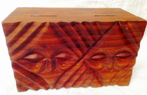 BOX - hand CARVED Wood Jewellery Cufflinks Look at my Buy Now listings No Waiting