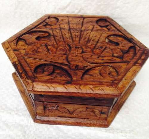 BOX  hand carved Dove Wood LooK at My BUY NOW listings No Waiting