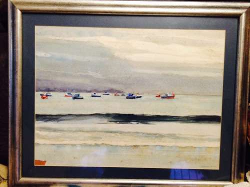 PAINTING -Water Colour fleet small crafts SEASCAPE