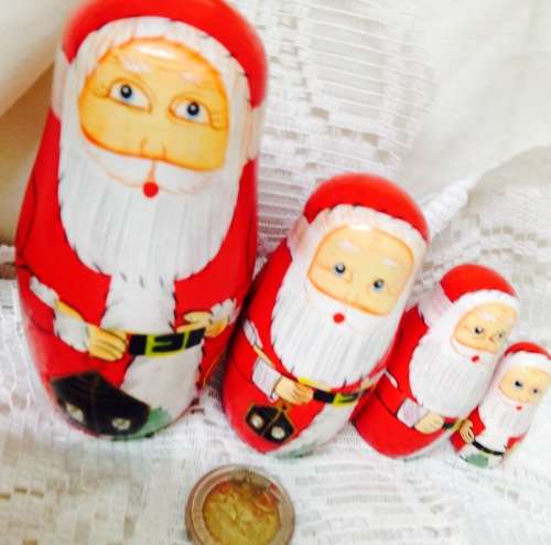 EXQUISITE*4NestingDollsFatherChristmasSmall*GREAT COUNTRY HOME DECOR*L@@KatMyBUY NOWitems*NO WAITiNG