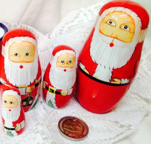 EXQUISITE*4NestingDollsFatherChristmasSmall*GREAT COUNTRY HOME DECOR*L@@KatMyBUY NOWitems*NO WAITiNG