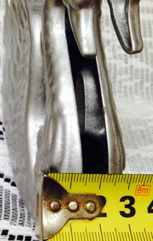 GODINGE c1984Cast Iron Swan + 2 Swan SALTS glass EPNS metal wing +1 mustard Spoon