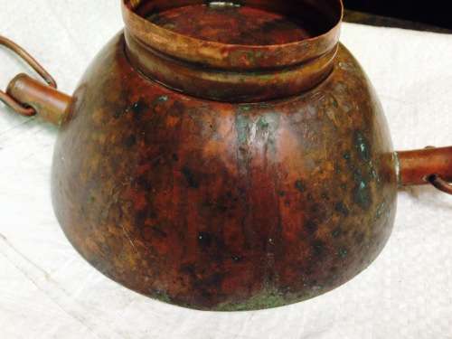 *EXCEPTIONAL****COPPER BOWL seeFab HANDLES -Patenta excellent *GREAT COUNTRY HOME DECOR*L@@KatBuyNow