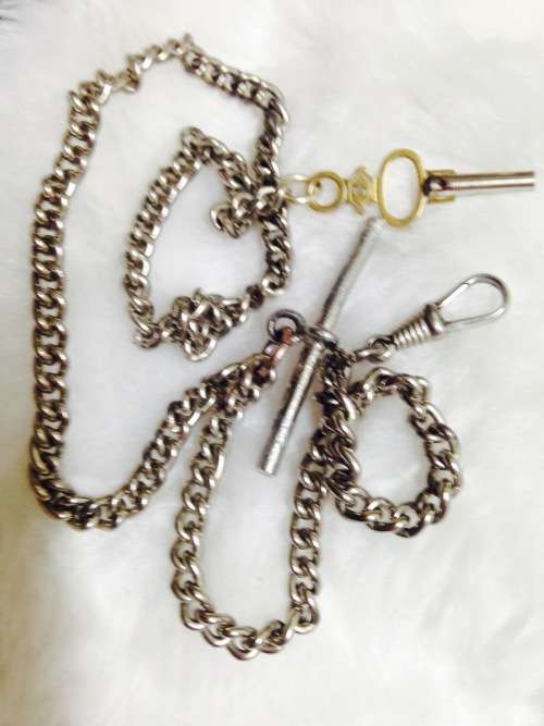 ANTIQUE SilverPlateFOBChainClasp*TbarKeyGREAT COUNTRY HOME DECOR*L@@KatMyBUY NOW*NO WAITiNG