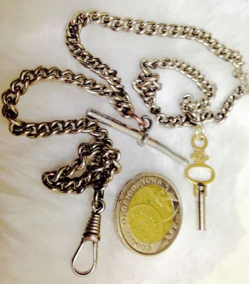 ANTIQUE SilverPlateFOBChainClasp*TbarKeyGREAT COUNTRY HOME DECOR*L@@KatMyBUY NOW*NO WAITiNG