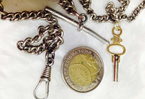 ANTIQUE SilverPlateFOBChainClasp*TbarKeyGREAT COUNTRY HOME DECOR*L@@KatMyBUY NOW*NO WAITiNG