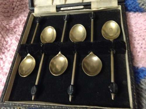 6 Coffee Bean Spoons Epns Silver Plated  *GREAT COUNTRY HOME DECOR*L@@KatMyBUY NOW*NO WAITIN