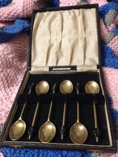 6 Coffee Bean Spoons Epns Silver Plated  *GREAT COUNTRY HOME DECOR*L@@KatMyBUY NOW*NO WAITIN