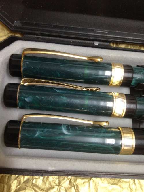 Fabulous Set *Marbled Fountain Iridium NibGermany&2READ*GREAT COUNTRYHomeDecor*L@@Kat MY 900 BUYNOW