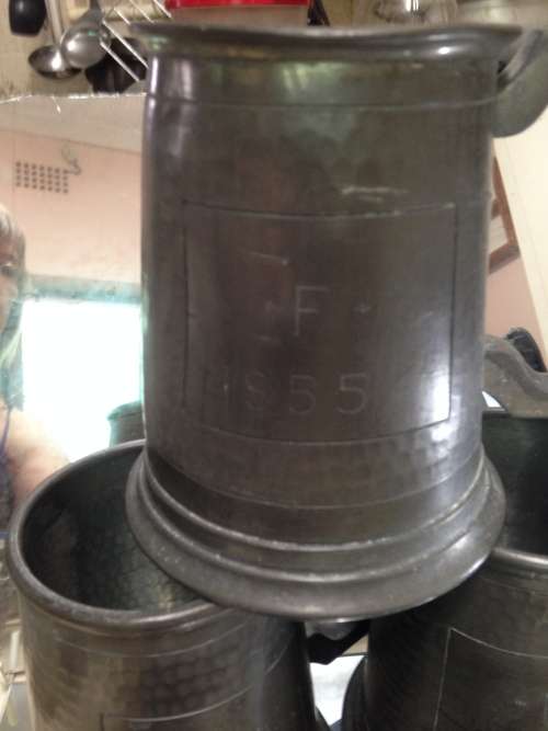 !!!WOW!!!4 items*1955 Pewter 3 Muggs Beer Union 4 items South Africa glass bottoms+ 1 other all one