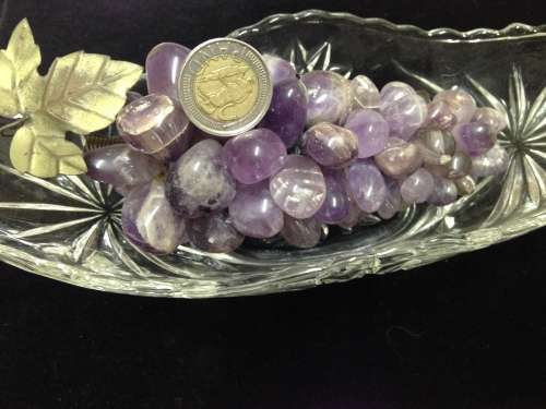 GondolaVaseAMETHYST GRAPES*SEMI PRECIOUS STONES *GREAT COUNTRYHomeDecor*L@@KatMyBUY NOW.*NO WAITING