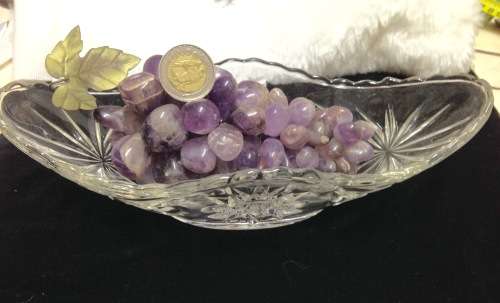 GondolaVaseAMETHYST GRAPES*SEMI PRECIOUS STONES *GREAT COUNTRYHomeDecor*L@@KatMyBUY NOW.*NO WAITING