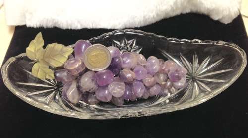 GondolaVaseAMETHYST GRAPES*SEMI PRECIOUS STONES *GREAT COUNTRYHomeDecor*L@@KatMyBUY NOW.*NO WAITING