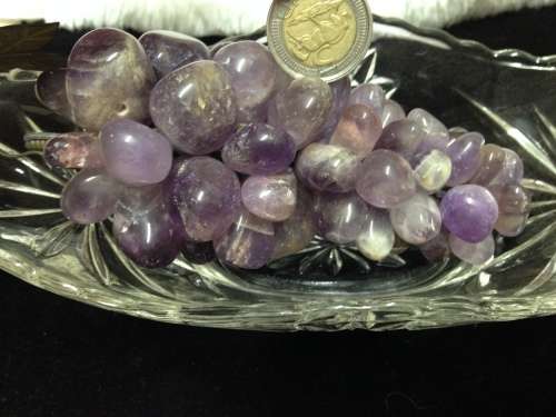 GondolaVaseAMETHYST GRAPES*SEMI PRECIOUS STONES *GREAT COUNTRYHomeDecor*L@@KatMyBUY NOW.*NO WAITING