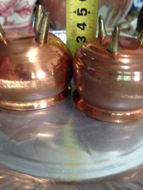 SALTS - 2 Copperware 3 Leg Pot Belly s pots uses butter salt or sauce