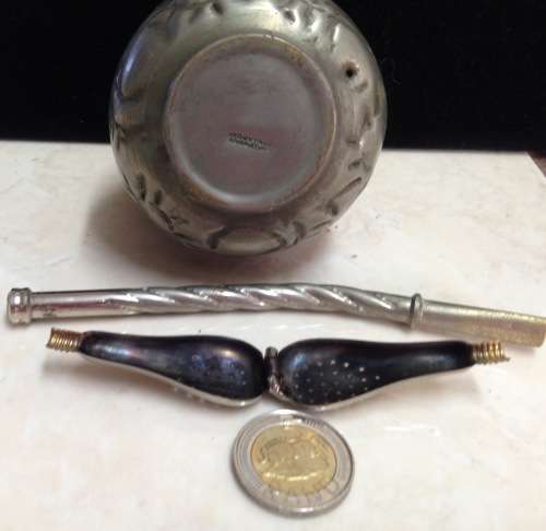 Bombilla tea 1 metal straw Strainer Argentina +1 Gourd which has silver tone metal chase work