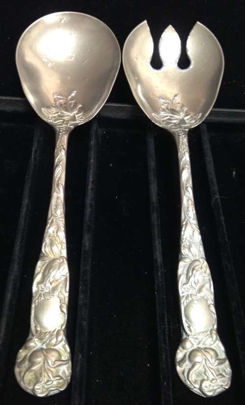 Salad Servers - EPNS Ornate made in Italy in a box LOOK At All My BUY NOW listings NO WAITING